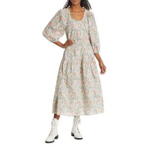 The Great The Moonstone Gathered Midi Dress Womens Size 2 US M Cottage Core Boho